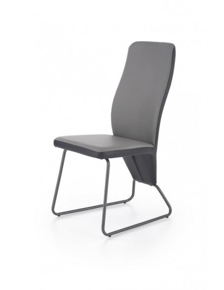 scaun-de-bucatarie-k300-otel-si-piele-ecologica-spate-negru-fa-gri-cadru-gri