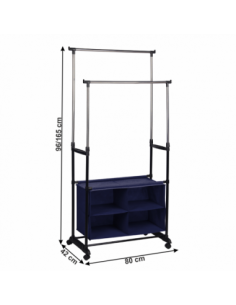 Cuier cu două rânduri cu cutie, argintiu/negru, SANDOR-114588 2