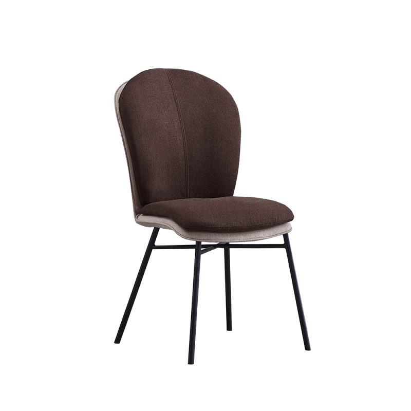 Scaun de masă, teracotă / ţesătură gri închis / metal negru, KIMEA-115325