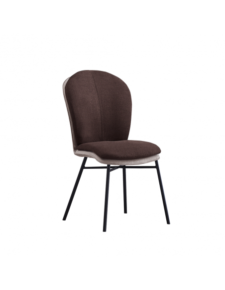 Scaun de masă, teracotă / ţesătură gri închis / metal negru, KIMEA-115325