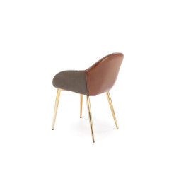 Scaun Bucatarie Si Dining K304 Piele Ecologica Gri/Maro