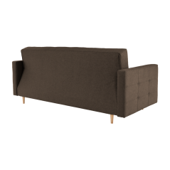 Canapea cu 3-locuri tapiţat, material ciocolatiu, AMEDIA