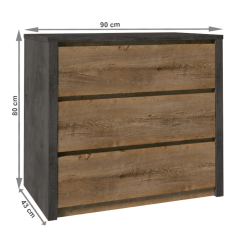 Comoda MONTANA KS3 NEW Stejar Lefkas/Gri