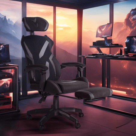 scaun-gaming-maximo-stofa-negru