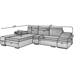Coltar Living ONTARIO Cappuccino/Maro Monolith 09/Soft 66 Dreapta 295 cm
